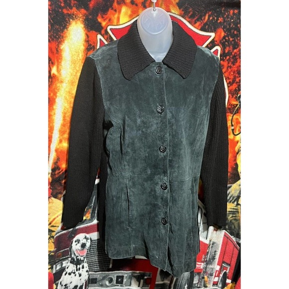 Vintage Terry Lewis‎ Classic Luxuries Leather Jacket Size Small Womens Green - Picture 1 of 7